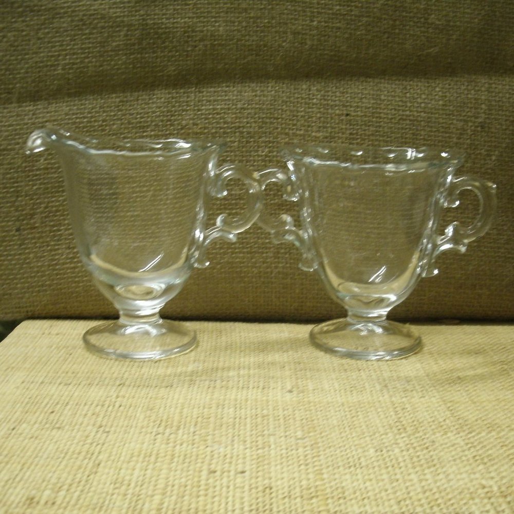 Vintage Fostoria Glass Century Pattern Sugar & Creamer